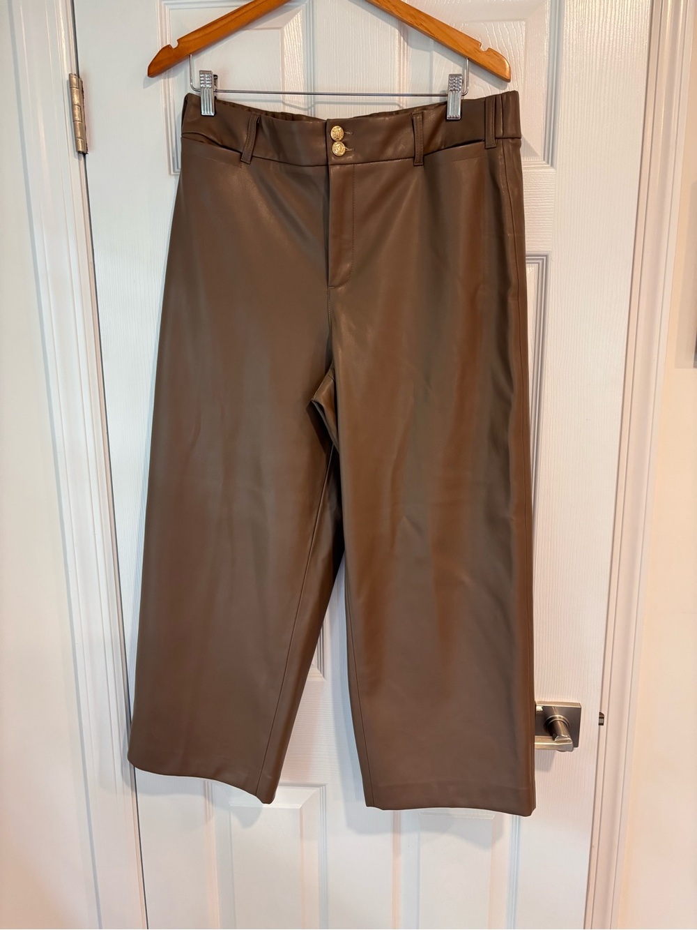 Chico's taupe faux leather pants size 1.5 (M/10)